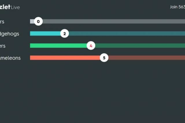 Quizlet - pozice jednotlivých týmů